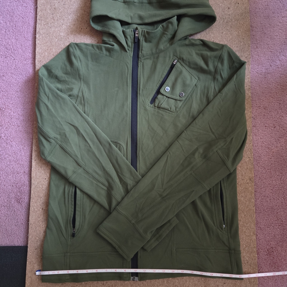 Lululemon OG Legacy Classic Hoodie Sweatshirt w Chest Pocket Vomit Green Men's L